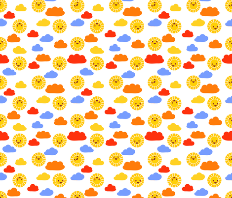 Sunny sunshine | white fabric by irrimiri on Spoonflower - custom fabric