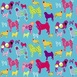 Pug fabric 'world of color'