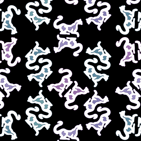 doublecats-150-WHTjewelBLK fabric by mina on Spoonflower - custom fabric