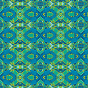 French Provencal Print in Blue and Green