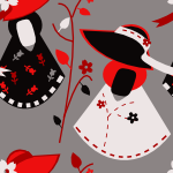 Red Black Susans (1")