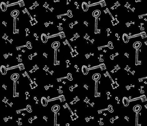 lucky keys white on black