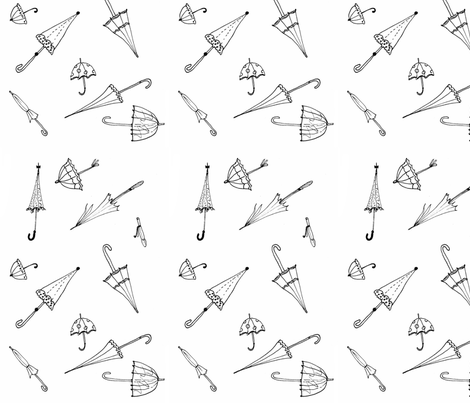 it's raining umbrellas - pure bw