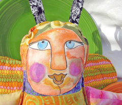 Light Blue, Brown, Orange and Pink Faces