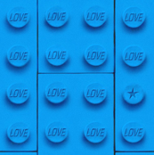 large 'love' bricks in blue - IMPROVED