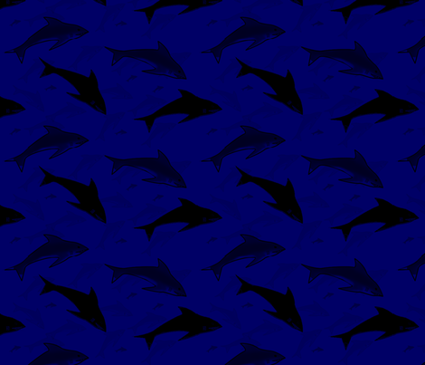 sharks in the deep fabric by j0nnblaze on Spoonflower - custom fabric