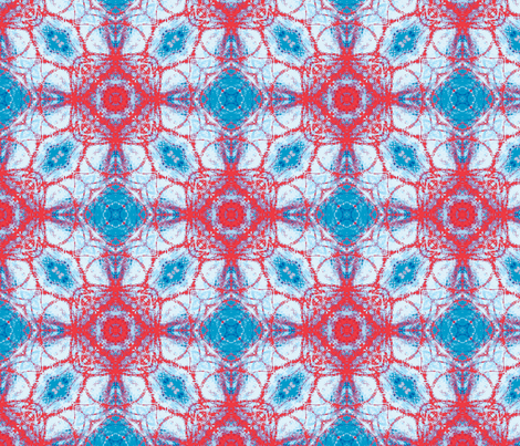red star on blue water fabric by heikou on Spoonflower - custom fabric
