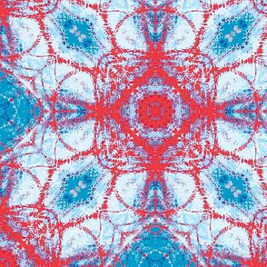 red star on blue water