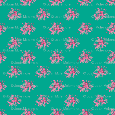 Roses in Teal with pink