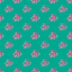 Roses in Teal with pink