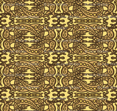 Yellow Brown Celtic Knot Greyhounds ©2011 by Jane Walker