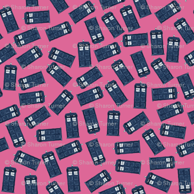 teeny tossed tardis pink