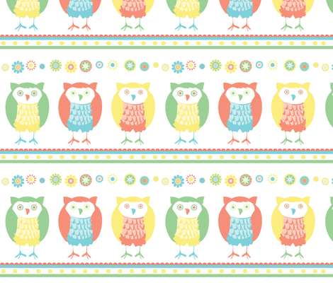 chocolate_flower_owls fabric by wendyg on Spoonflower - custom fabric