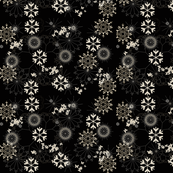 Snowflakes on Black-ch
