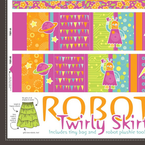 Robot Twirly Skirt (with plushie & mini bag)