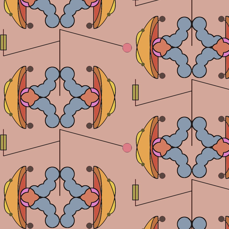 Blue Mobilia fabric by david_kent_collections on Spoonflower - custom fabric