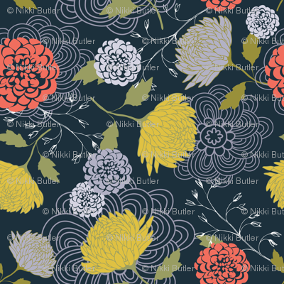 Midnight Blue Chrysanthemum