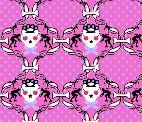 DANGER DAMASK in "PINKY PUSH" fabric by trcreative on Spoonflower - custom fabric