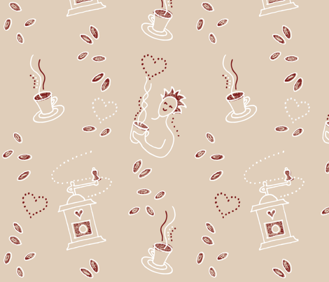 CoffeeLove fabric by evamarion on Spoonflower - custom fabric