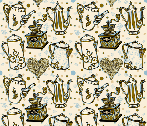 CoffeeDelight_byTeresaMilburnKelly fabric by doodledoer on Spoonflower - custom fabric
