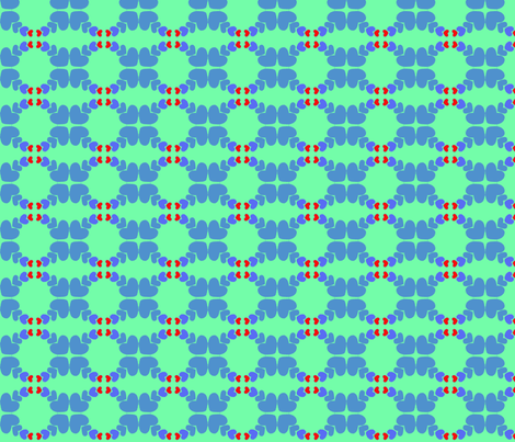 the big and the little hearts blue blue red fabric by mimi&me on Spoonflower - custom fabric