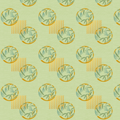 NP-Bamboo grass on pale green linen weave
