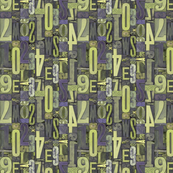 Letterpress Jumble - greens & purples