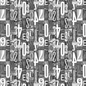 Letterpress Jumble - black & white