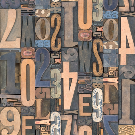 Letterpress Jumble - browns fabric by holliconger on Spoonflower - custom fabric