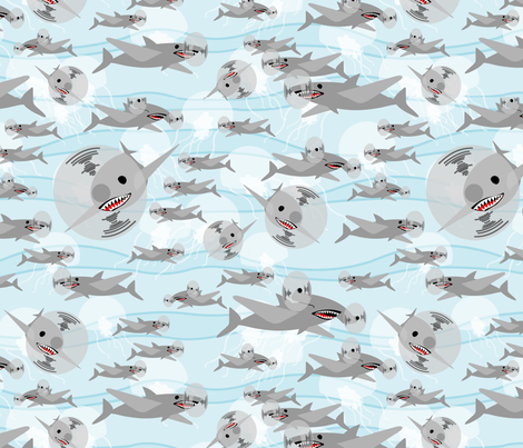 Sky Sharks fabric by thirdhalfstudios on Spoonflower - custom fabric