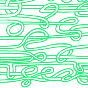 spaghetti threads in grass green