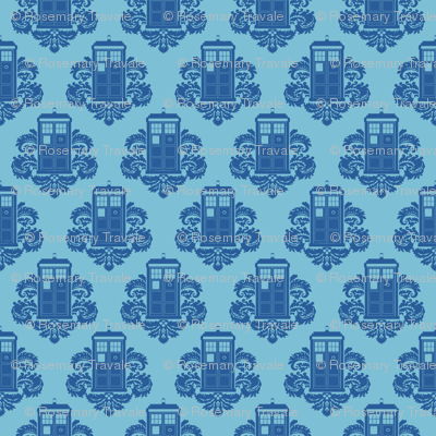TARDamask fabric dark