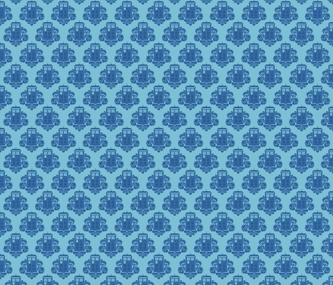 TARDamask fabric dark fabric by travale on Spoonflower - custom fabric