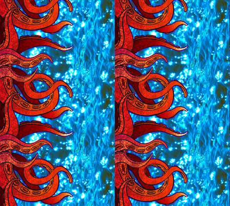 Tentacle Border 2 fabric by jadegordon on Spoonflower - custom fabric