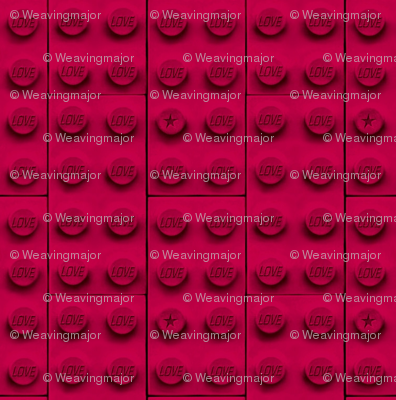 'love' bricks in red
