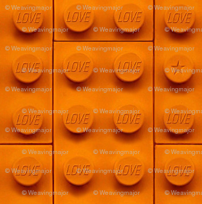 large 'love' bricks in orange