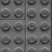 large 'love' bricks in dark grey