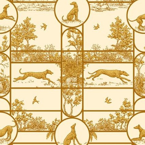 Greyhound Seasons, Cream and Gold Colors, ©2011 by Jane Walker