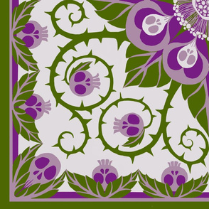 Deadly Nightshade Hawaiian Quilt ( with bonus pillow fronts for larger bolts)