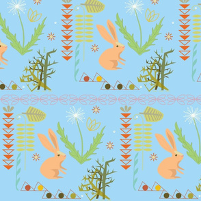 rabbit on the blue