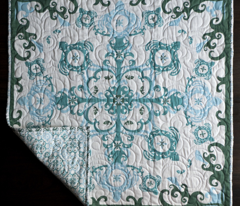 Hawaiian Sea Turtles Cheater Quilt, Sea Foam - © Lucinda Wei