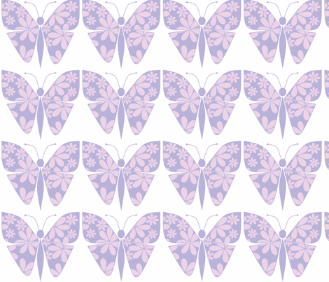 Lavender Pink Butterflies Revised-ch fabric by simplysweet on Spoonflower - custom fabric