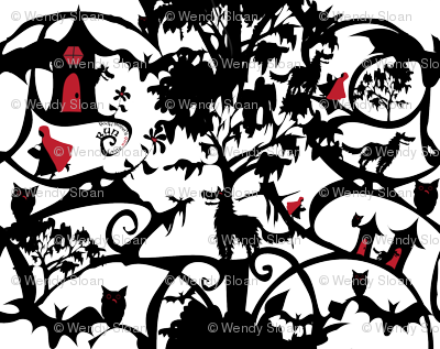 Little Red Riding Hood Cape Lining - Vertical