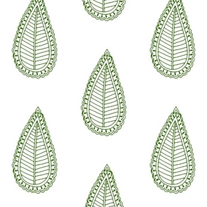 Paisley Leaf / Forest Green
