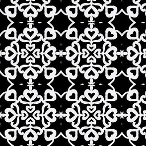 Peacocks lovely black-white tiles small