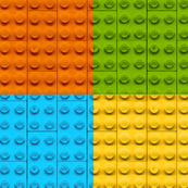 large Love Bricks quarters - bright