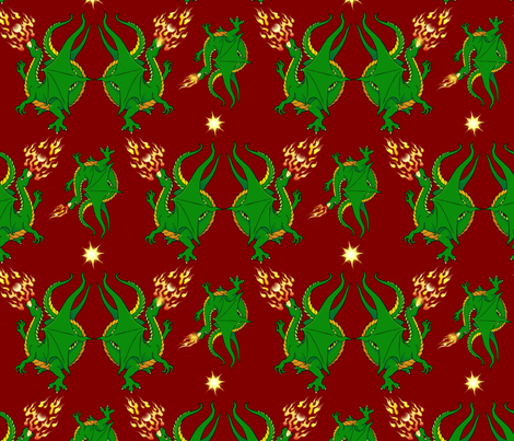 Fire breathing dragons II fabric by hannafate on Spoonflower - custom fabric