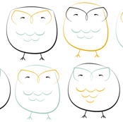 owls: mint and mustard