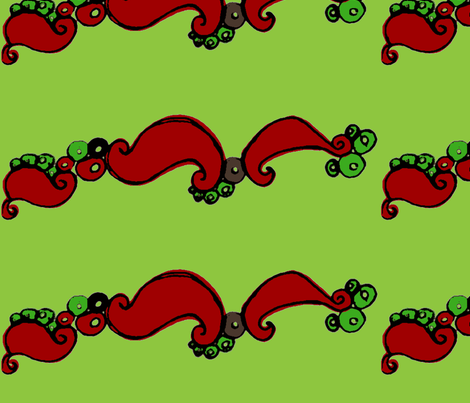 big rococò lime green fabric by mimi&me on Spoonflower - custom fabric