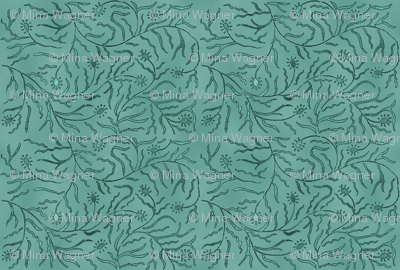 Allover Vine minagreen outlined-vines
